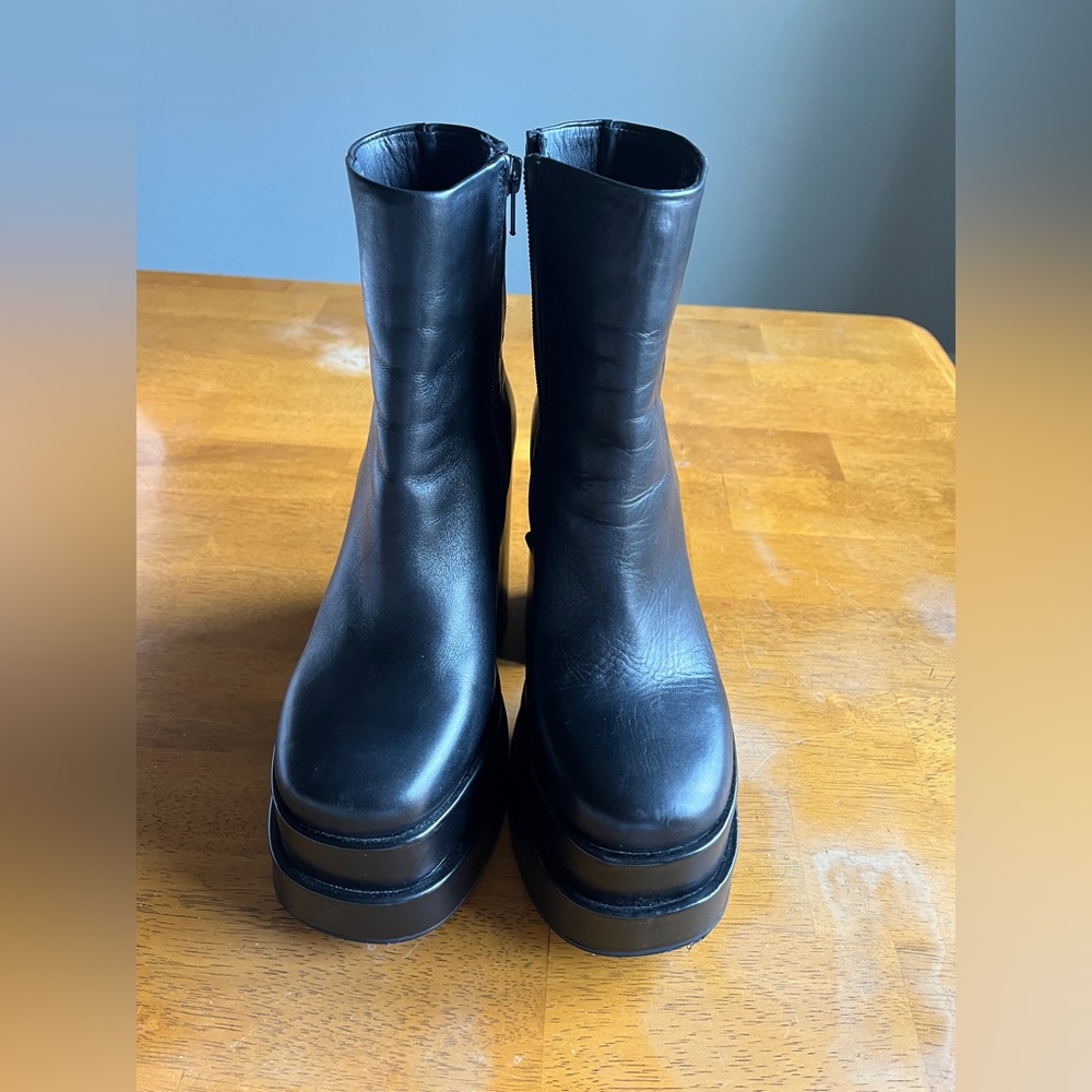 Black platform boots